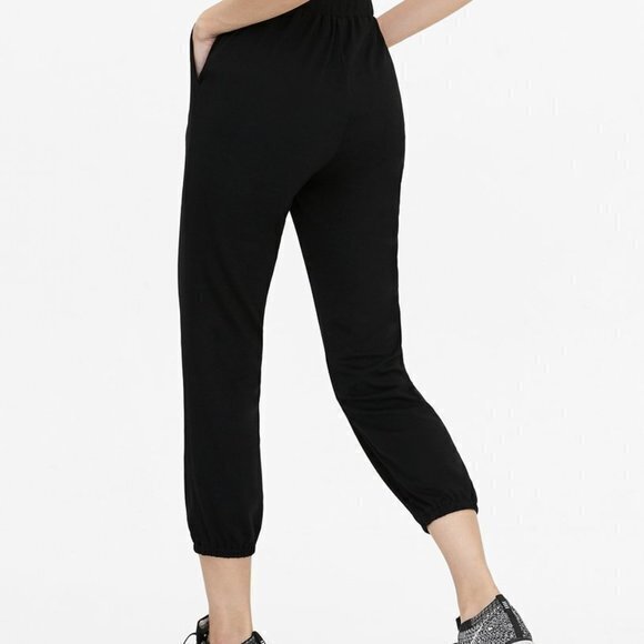 Pomelo Elastic Waist Cropped Jogger Pants‎ - Black Size M - Picture 3 of 9